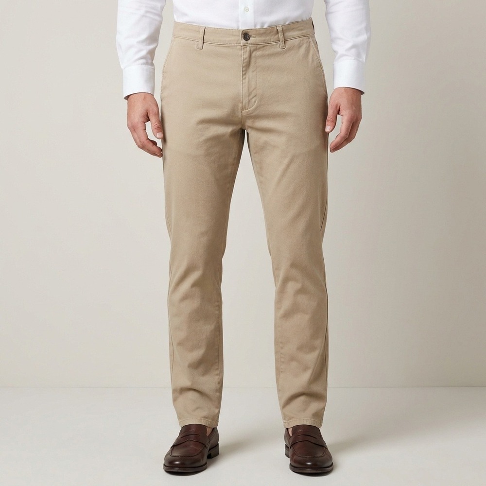 Mott & Bow Pants Mens 36 Beige Khaki Chino Stretch Tapered Preppy‎ Casual